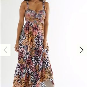 Anthropologie Geisha Designs Smocked Maxi Dress - size M